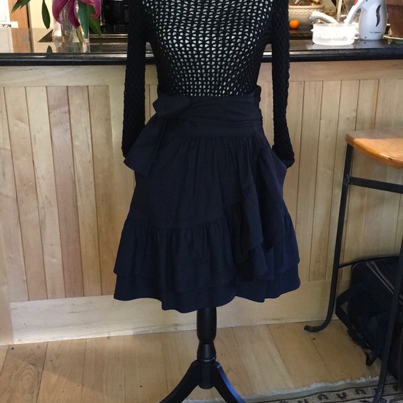 NWT! Marissa Webb Black Milos Faille Wrap Skirt 4 - Picture 10 of 13